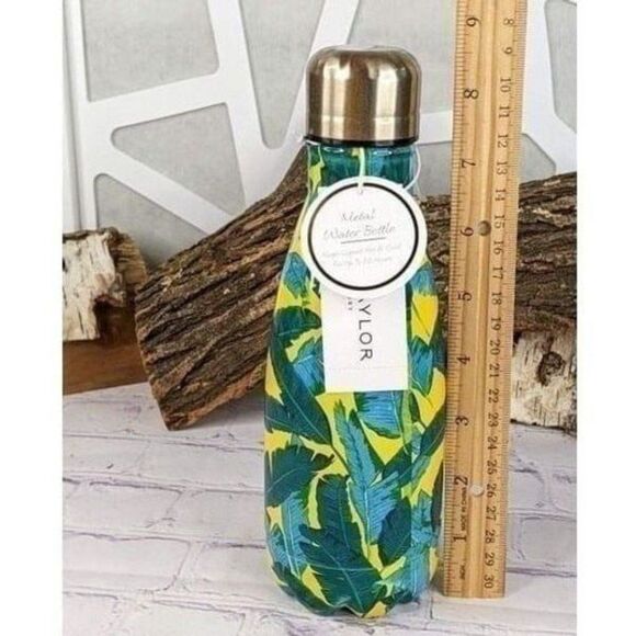 Ann Taylor Blue Feather Stainless Steel Insulated Water Bottle - Picture 6 of 8